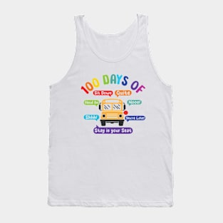 Funny 100 Days of School Bus Driver 100th day of school Tank Top